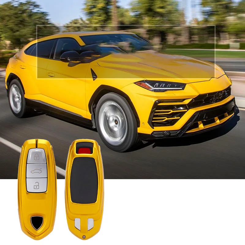 Чехол Для автомобильных ключей из алюминиевого сплава, брелок для Lamborghini URUS 2018 2019 2020 2021 Брелок Изображение 0