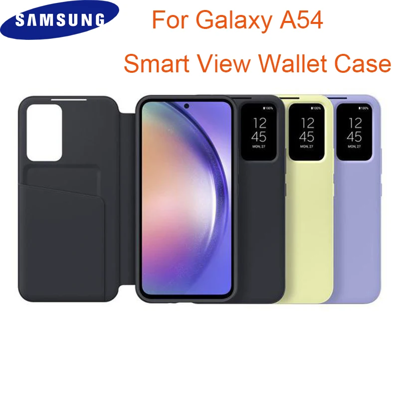 Официальный чехол-бумажник Samsung Galaxy A54 5G Smart View с функцией интеллектуального режима сна и Бодрствования, Откидывающаяся крышка с Окошком и чипом Для A 54 5G EF-ZA546 Изображение 0