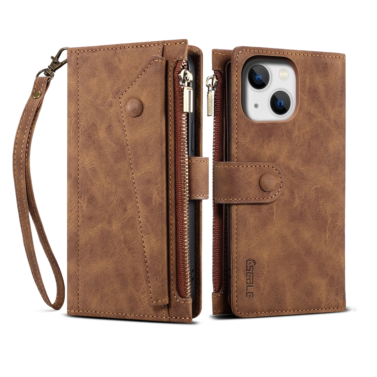 Роскошный Кожаный чехол-бумажник, держатель для карт, сумка для телефона через плечо для Iphone 14 13 12 Pro Max Plus, ремешок, магнитная подставка, Откидная крышка-книжка Изображение 0