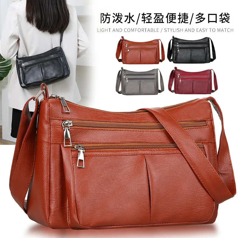Женская сумка 2023, трендовые корейские сумки, Дизайнерский люксовый бренд, Женские сумки через плечо из мягкой кожи, Модная универсальная сумка через плечо Изображение 0