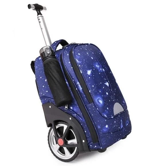 Детские сумки для багажа на колесиках, школьный рюкзак на колесиках, сумка для подростков, дорожный рюкзак с большими колесами, сумка на тележке Изображение 0