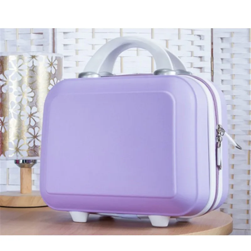 Горячая 14-дюймовая косметичка хорошего качества, чехол-тележка для девочек, 3 D ABS, повседневный дорожный багаж, женский модный чемодан для хранения, подарок Изображение 0
