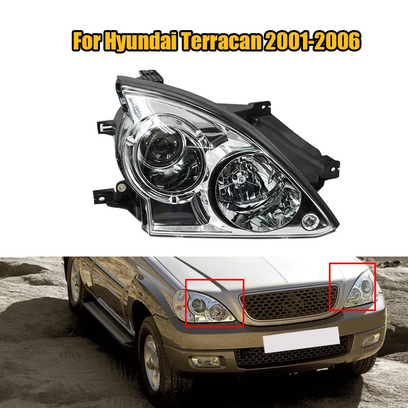 Левая Правая фара Переднего бампера автомобиля, фары дальнего света для Hyundai Terracan 2001 2002 2003 2004 2005 2006 Изображение 0