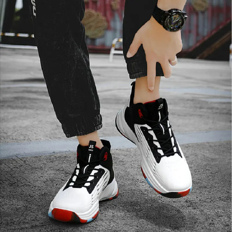 Брендовые баскетбольные кроссовки из сетчатого материала для мальчиков, Детские кроссовки на толстой подошве, нескользящая детская спортивная обувь для мальчиков, обувь для девочек Изображение 0