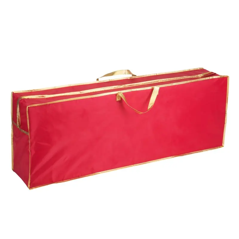 Ткань, прочная, надежная, простая в использовании. Прочная, безопасная, простая в использовании сумка для хранения рождественской елки из красного нетканого материала длиной до 6 футов Изображение 1