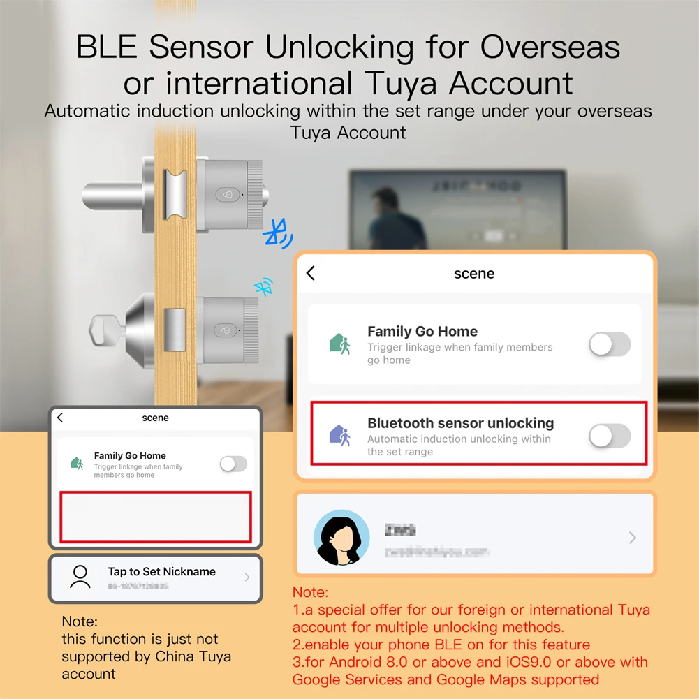 Moes Bluetooth Дверной замок банковского класса AES128 Бит TLS-шифрования BLE Разблокировка датчика Tuya Smart APP Голосовое Управление Alexa Google EU Изображение 1