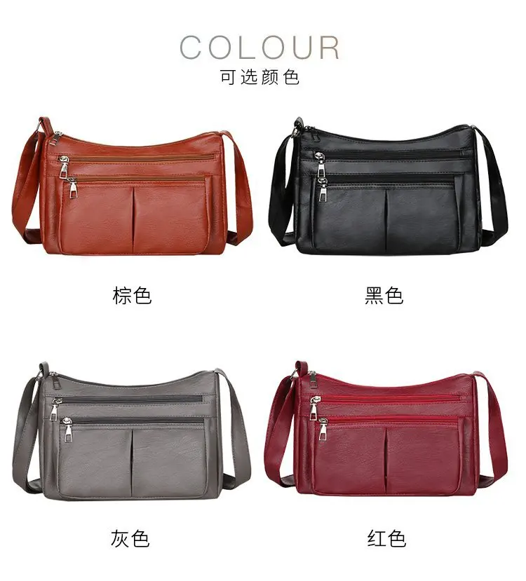 Женская сумка 2023, трендовые корейские сумки, Дизайнерский люксовый бренд, Женские сумки через плечо из мягкой кожи, Модная универсальная сумка через плечо Изображение 1