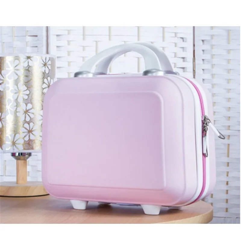 Горячая 14-дюймовая косметичка хорошего качества, чехол-тележка для девочек, 3 D ABS, повседневный дорожный багаж, женский модный чемодан для хранения, подарок Изображение 1