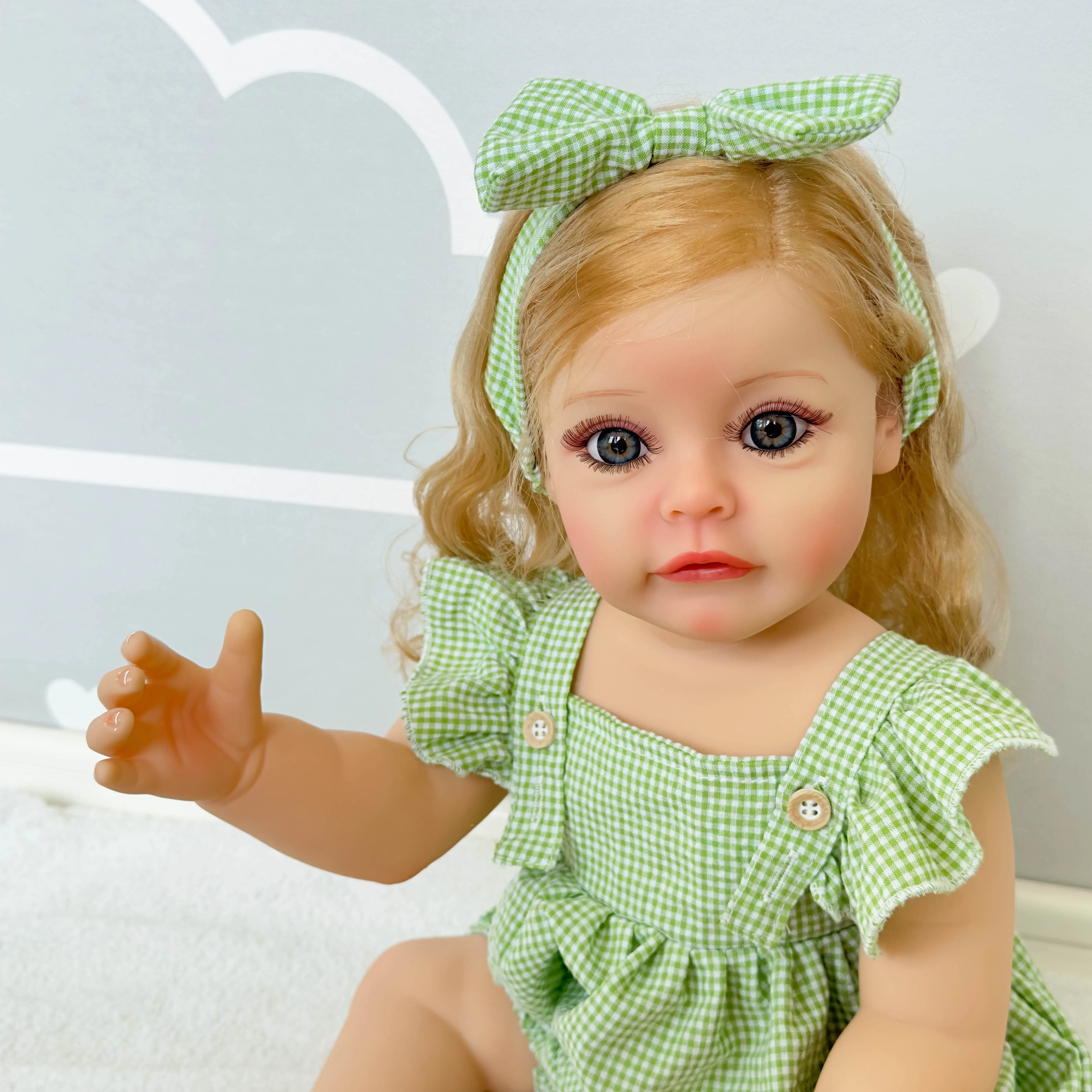 NPK 55 см Возрожденная Кукла для маленьких Девочек SueSue, Силиконовая Водонепроницаемая Игрушка для Купания, Ручная Роспись с 3D-эффектом, Видимые вены Изображение 2