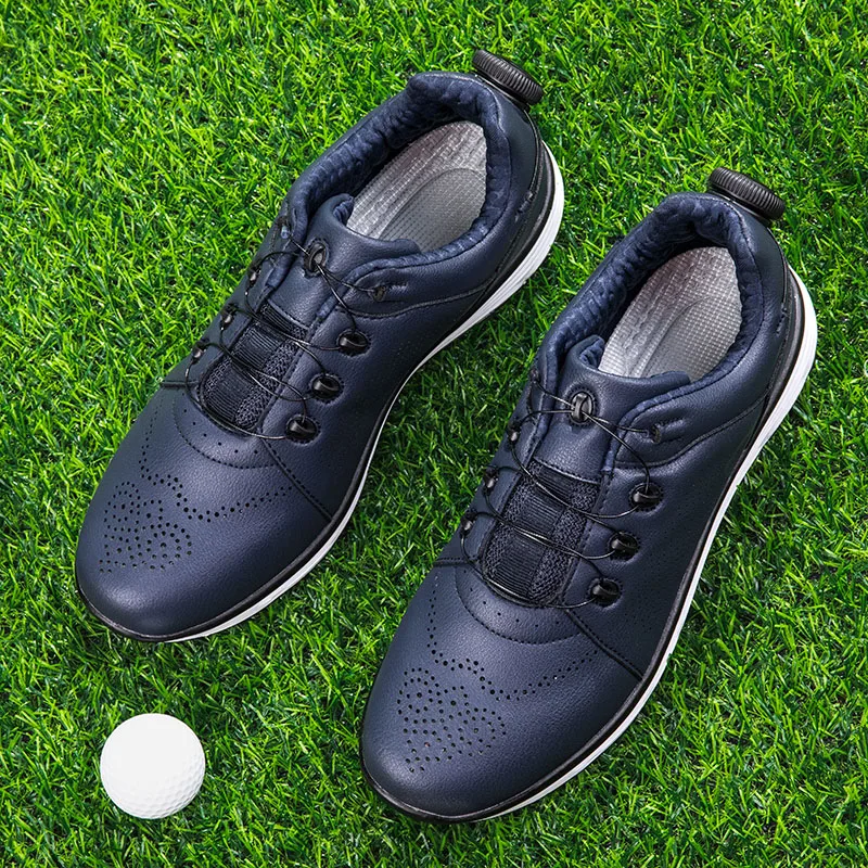 Новая Мужская Обувь Для гольфа, Кожаная Дышащая Водонепроницаемая Противоскользящая Тренировочная Обувь, Женская Обувь для гольфа, Большой Размер 37-47 Изображение 2