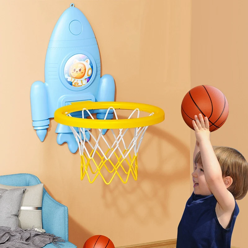 Мини-баскетбольный бокс-набор Для игр в помещении, детские игрушки, доска для нетбола с обручем Для упражнений по безопасности Изображение 2