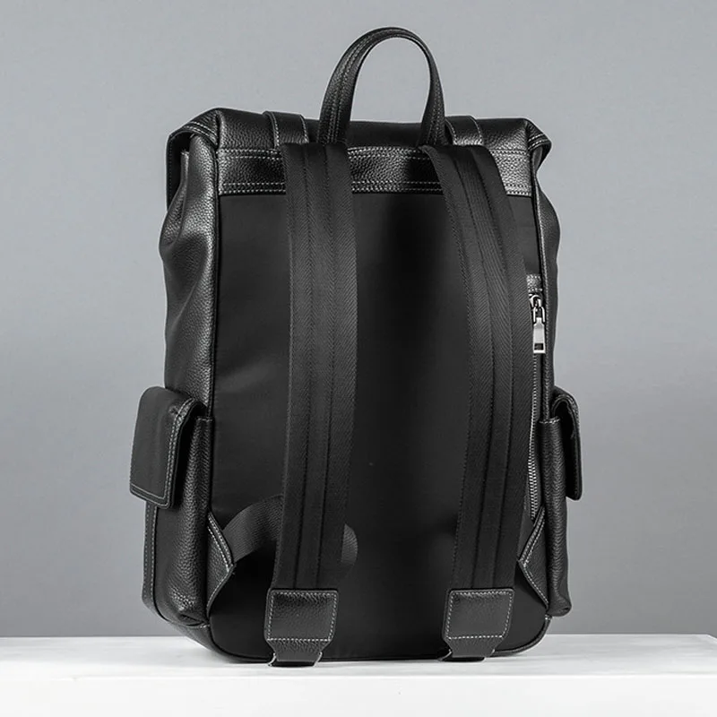 AETOO Новый кожаный рюкзак для отдыха, многофункциональный вертикальный компьютерный рюкзак, корейская версия первого слоя коровьей кожи Изображение 2