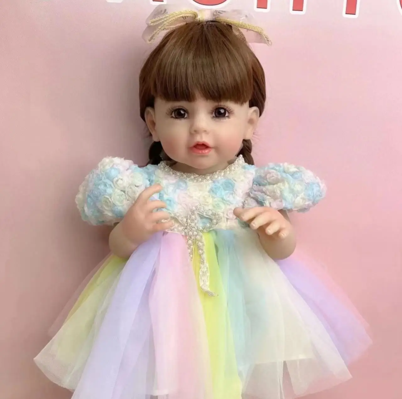 Подлинное Новое Платье Принцессы с длинными волосами, имитация Куклы, игрушка для душа и переодевания, подарок для девочки Изображение 2