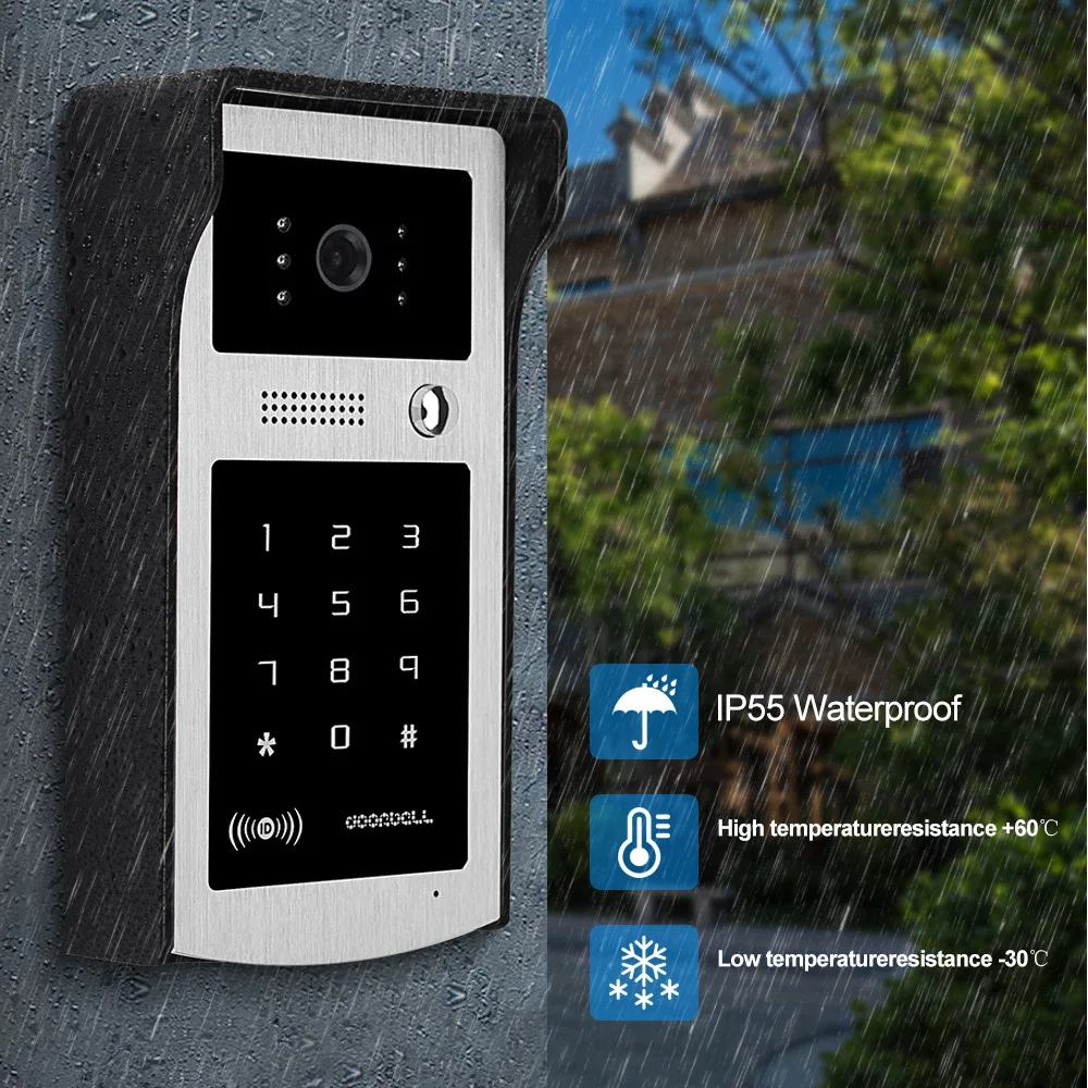 Tuya Smart Video Doorbell Камера 1080P WiFi Видеодомофон Дверной звонок с RFID-кодом, доступ к клавиатуре, разблокировка приложения для телефона, водонепроницаемый Изображение 3