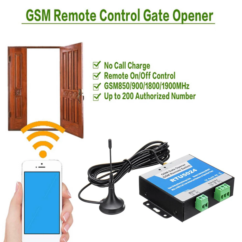 RTU5024 GSM Реле Ворот Переключатель 850/900/1800/1900 МГц Дистанционное Управление Беспроводной Доступ К Двери По Бесплатному Звонку с Антенной Горячая Изображение 3
