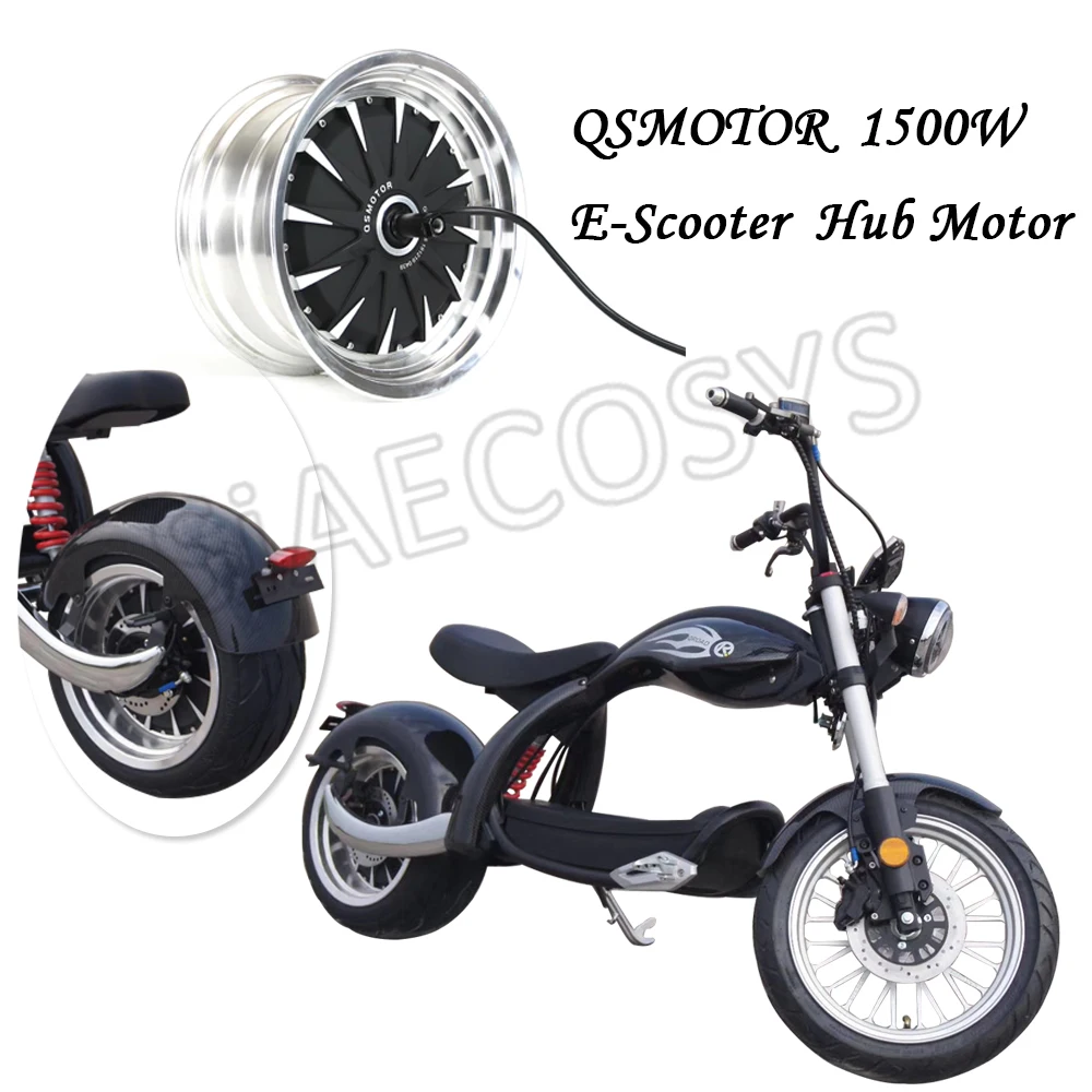 QSMotor 12x7,5 дюйма 260 V1.12 2000 Вт 35 Ч E-Scooter Двигатель ступицы колеса для трамвая Harley Изображение 3