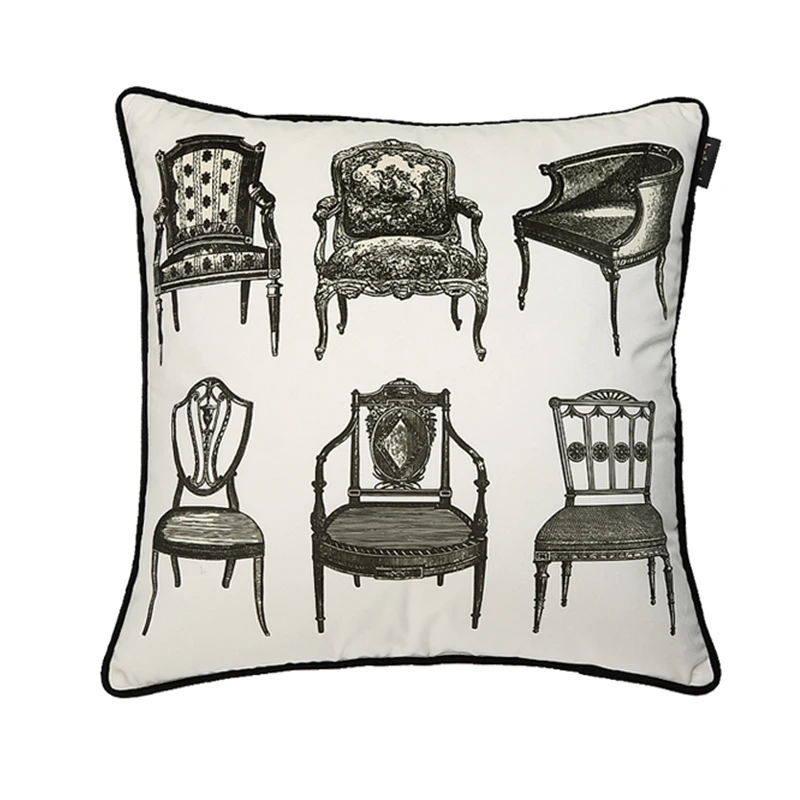 Квадратный чехол для подушки Morandi, цвет бархата, стулья с принтом, диван для гостиной, наволочки, шикарный интерьер, осенний декор Изображение 3