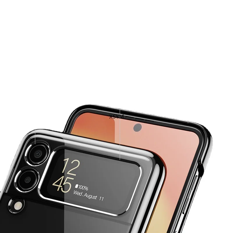 Применимо к Samsung Galaxy Z Flip3 Чехол для мобильного телефона, прозрачный жесткий чехол для ПК, чехол для защиты от падения, простой чехол Z Fold3 Изображение 4
