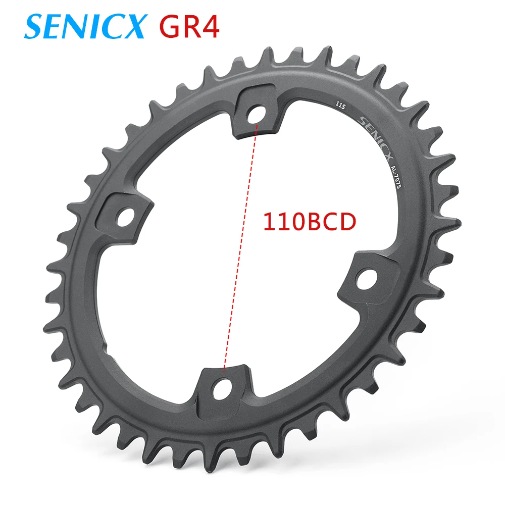 SENICX GR4 Односкоростная/двухскоростная цепь 110/80 BCD 42T 30-46T кривошип 170 мм Для Гравийных велосипедов Cyclo-Cross BB24MM Изображение 4