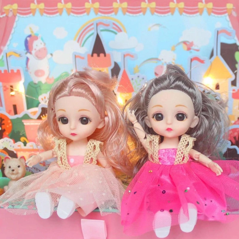 Модные мини-куклы принцессы для малышей, коллекция 5 дюймов, подарочный набор для девочек, упаковка из 4 маленьких кукол с одеждой и обувью Изображение 4