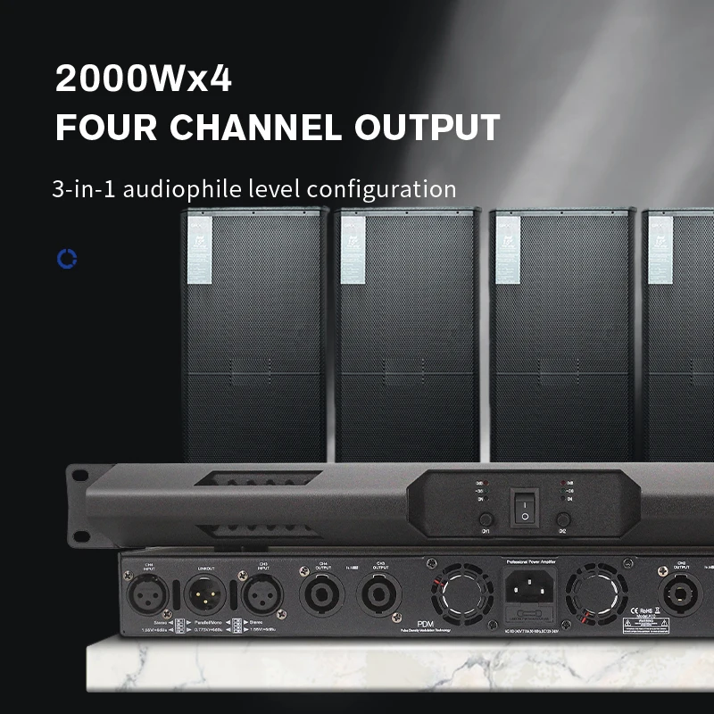 SUA-D400 2023 горячий продаваемый профессиональный цифровой усилитель класса d 1U 4 Ом 2000 Вт * 4 канала для сценического ди-джея Изображение 4