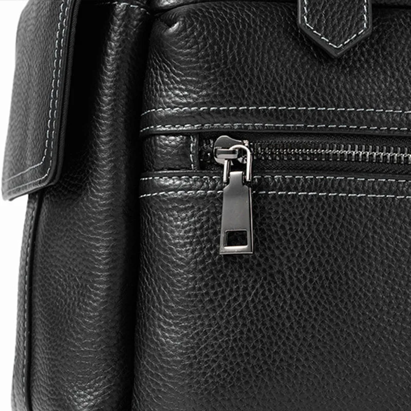 AETOO Новый кожаный рюкзак для отдыха, многофункциональный вертикальный компьютерный рюкзак, корейская версия первого слоя коровьей кожи Изображение 5