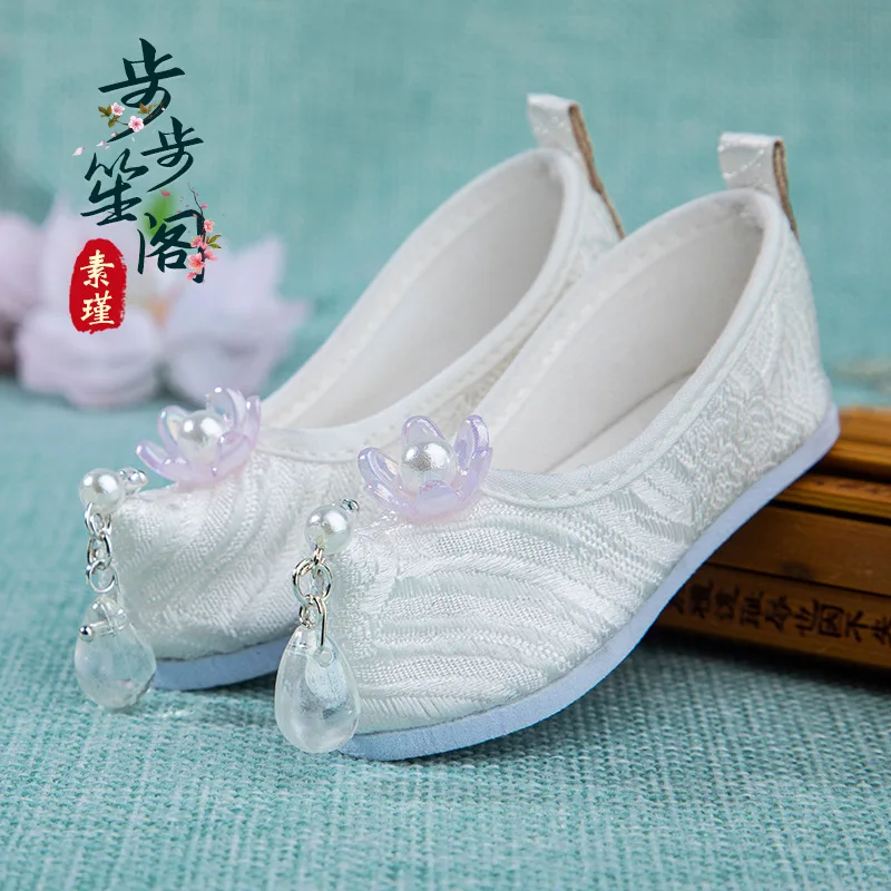 Кукольная обувь ручной работы 7 см, высококачественная китайская традиционная тканевая обувь с вышивкой для кукол 60 см, Аксессуары для кукол Bjd 1/3, игрушки Изображение 5